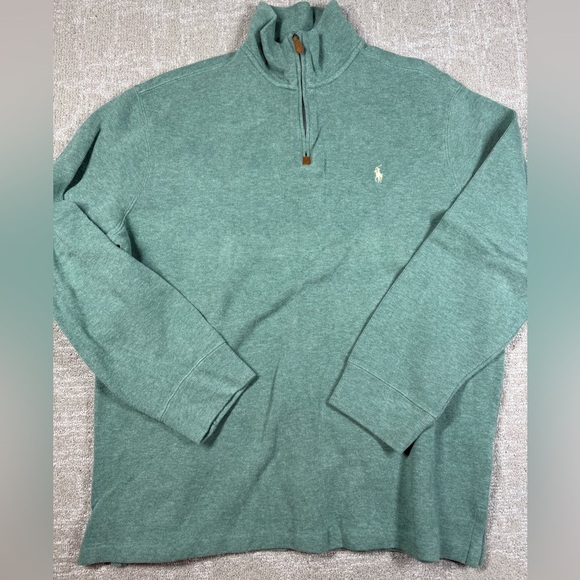 Polo Ralph Lauren Soft 1/4 Zip Pullover Collard Sweater Preppy Mens Size XL - Picture 1 of 5